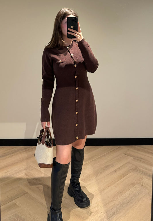 ARIA DRESS BROWN
